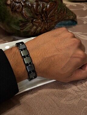 Hematite Tile Larger Balance Stretch Bracelet - Women Jewelry